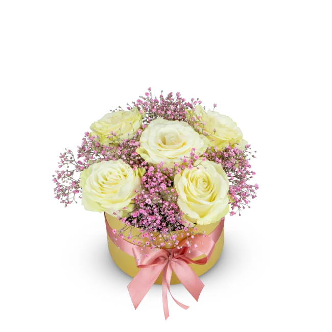 Flower box with roses